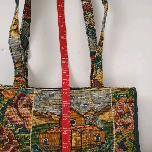 RARE 🔥 Pioneer Express Tapestry Tote Farm Flowers Cottage Country Ducks - Picture 14 of 14